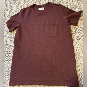 Taylor Stitch Crew Shirt Short Sleeve Chest Pocket Red Upcycled Cotton